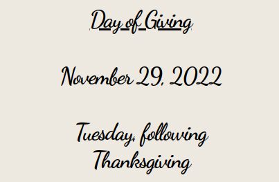 A note that says Day Of Giving